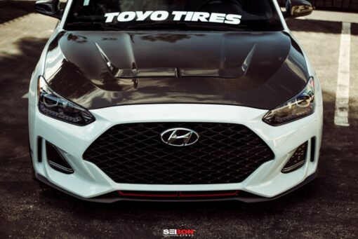 VT-STYLE CARBON FIBER HOOD FOR 2019+ HYUNDAI VELOSTER - Image 3
