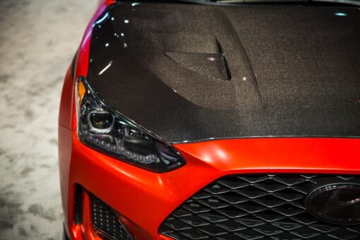 TS-STYLE CARBON FIBER HOOD FOR 2019+ HYUNDAI VELOSTER - Image 2
